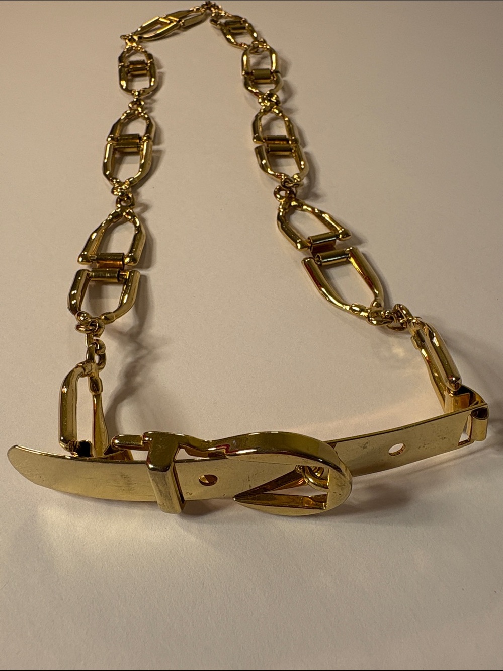 Vintage Gold Link Chain Waist Belt with Buckle Detail - Picture 6 of 6